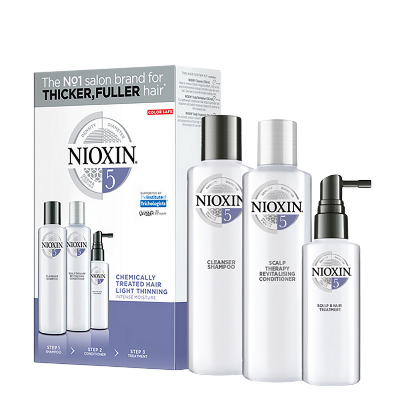 Nioxin System 5 Trial Kit For Chemically Treated Hair With Light Thinning