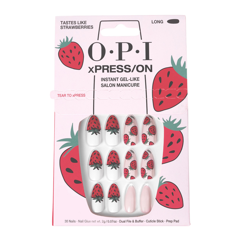 OPI xPRESS/ON Instant Gel-Like Salon Manicure - Tastes Like Strawberries - Long