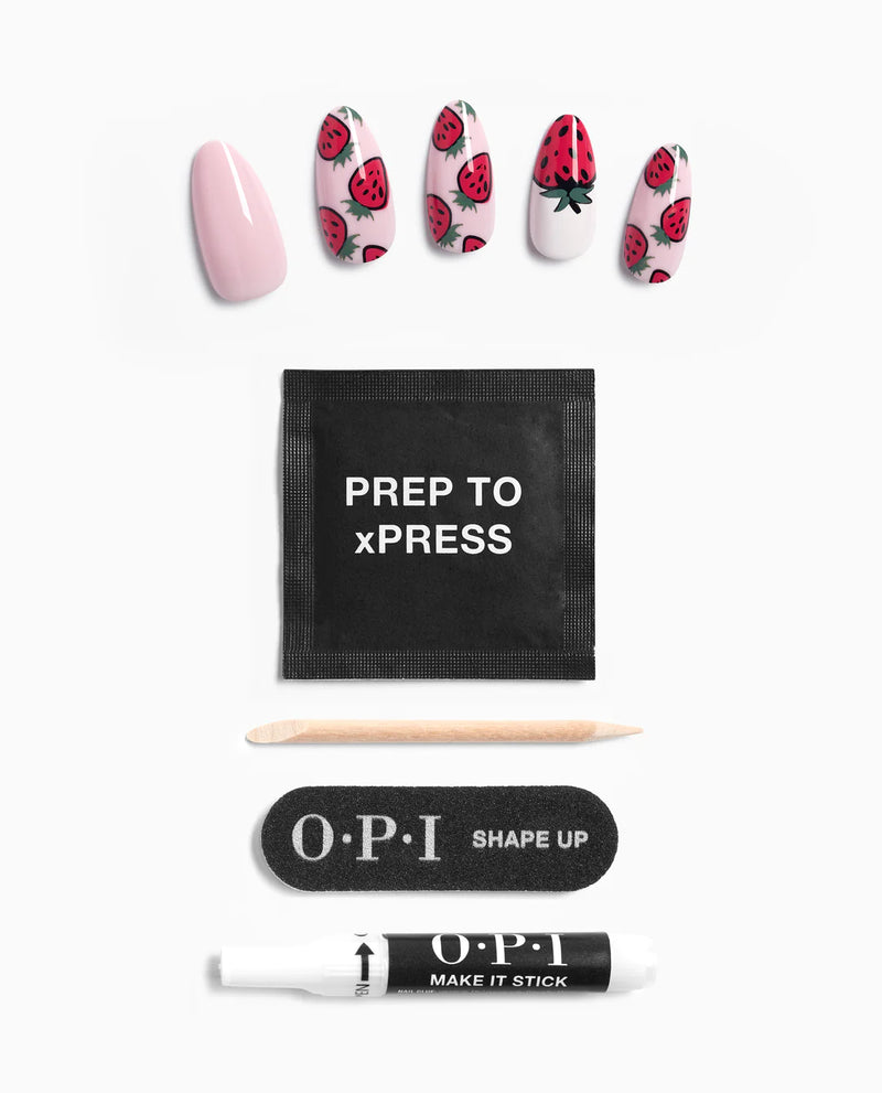 OPI xPRESS/ON Instant Gel-Like Salon Manicure - Tastes Like Strawberries - Long