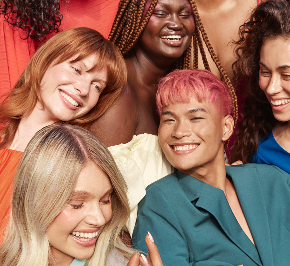 Models with different hair types