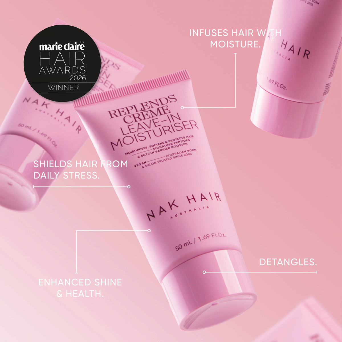Nak Signature Volume Travel Trio to shield hair from daily stress