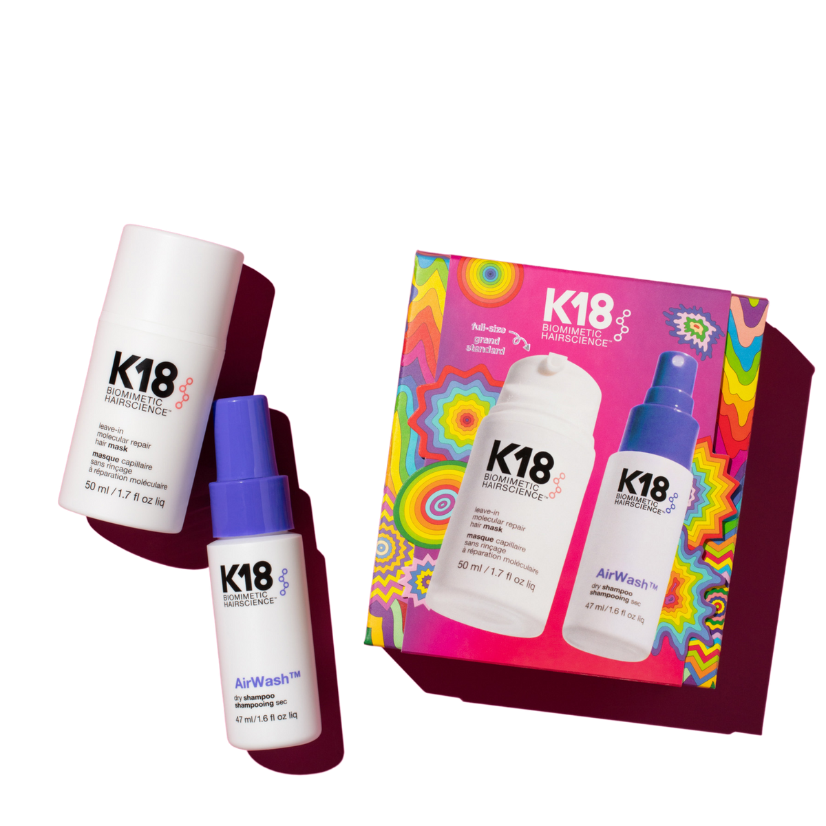K18 Repair + Refresh Gift Pack for on-the-go treatment and refreshing