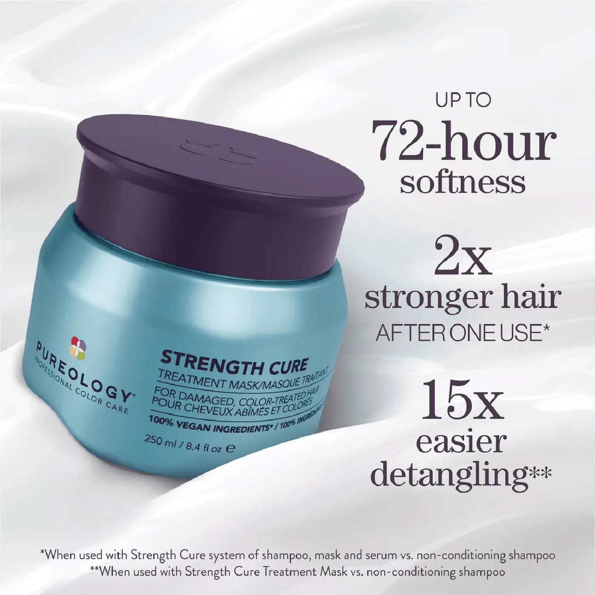 pureology strength cure hair treatment mask for stronger hair 
