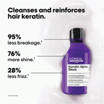 L'Oreal Professional Keratin Alpha Sleek Shampoo for 95% less breakage