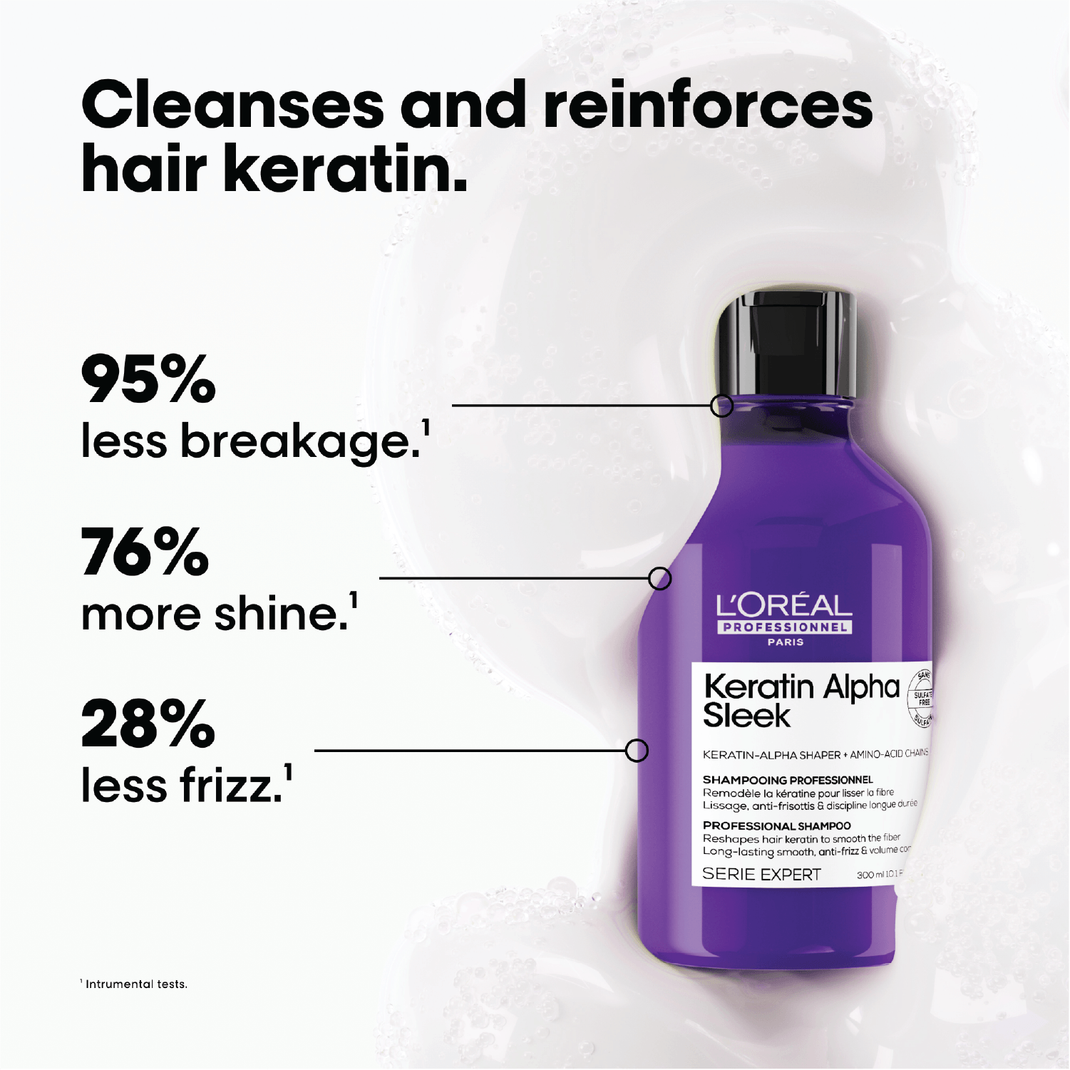 L'Oreal Professional Keratin Alpha Sleek Shampoo for 95% less breakage