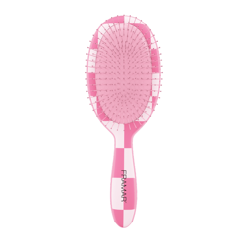 Framar Checked Out Pink Detangle Brush Limited Edition