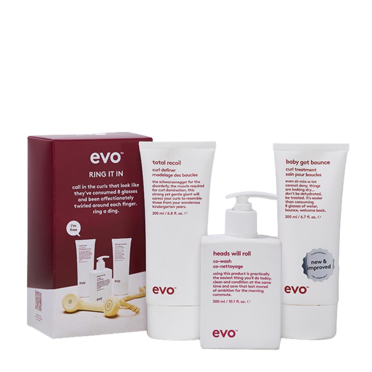 Evo Ring It In Gift Pack to enhance natural curl shapes