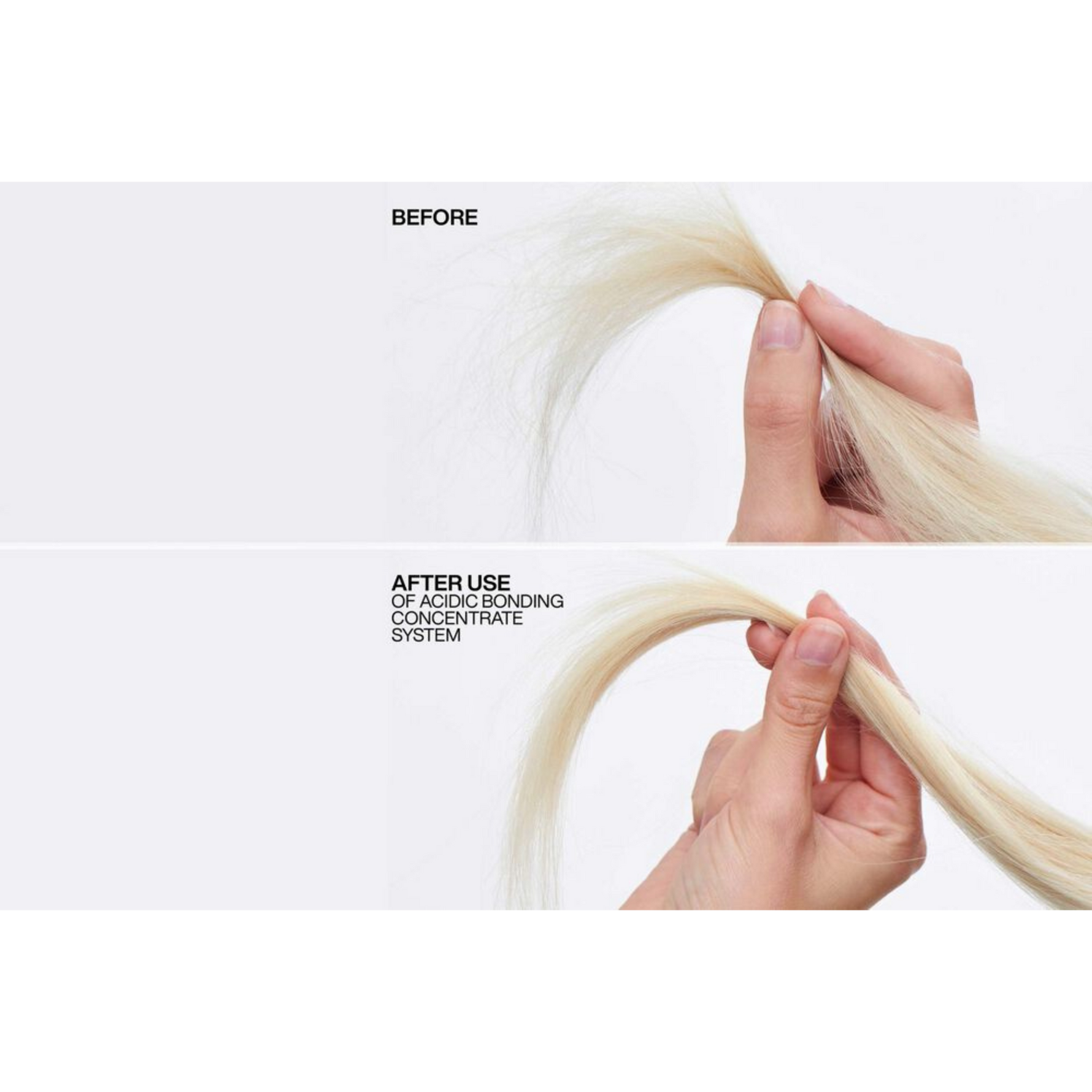 Redken Acidic Bonding Concentrate duo before and after for all hair types and textures