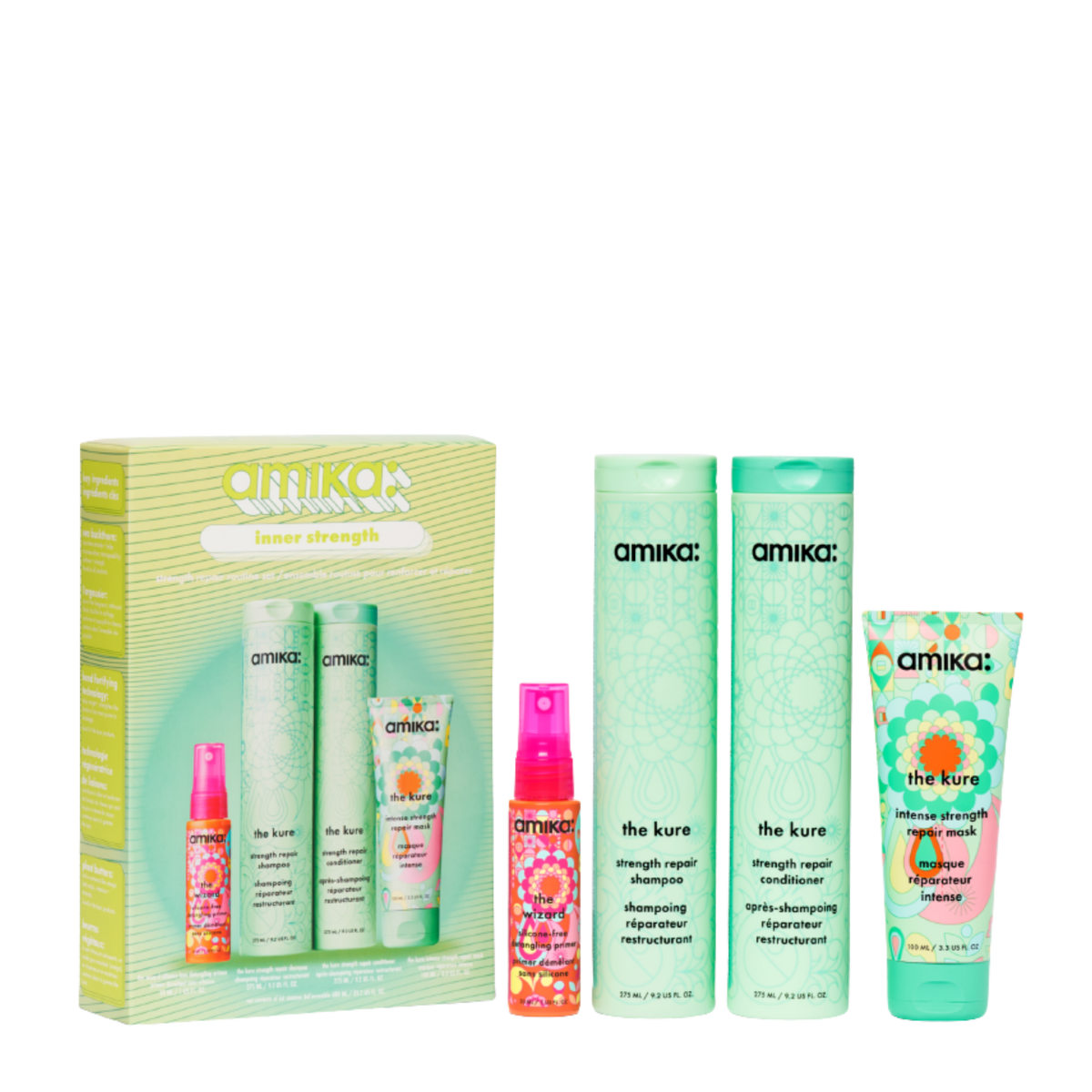 Amika Inner-Strength Gift Pack to strengthen hair and repair damage