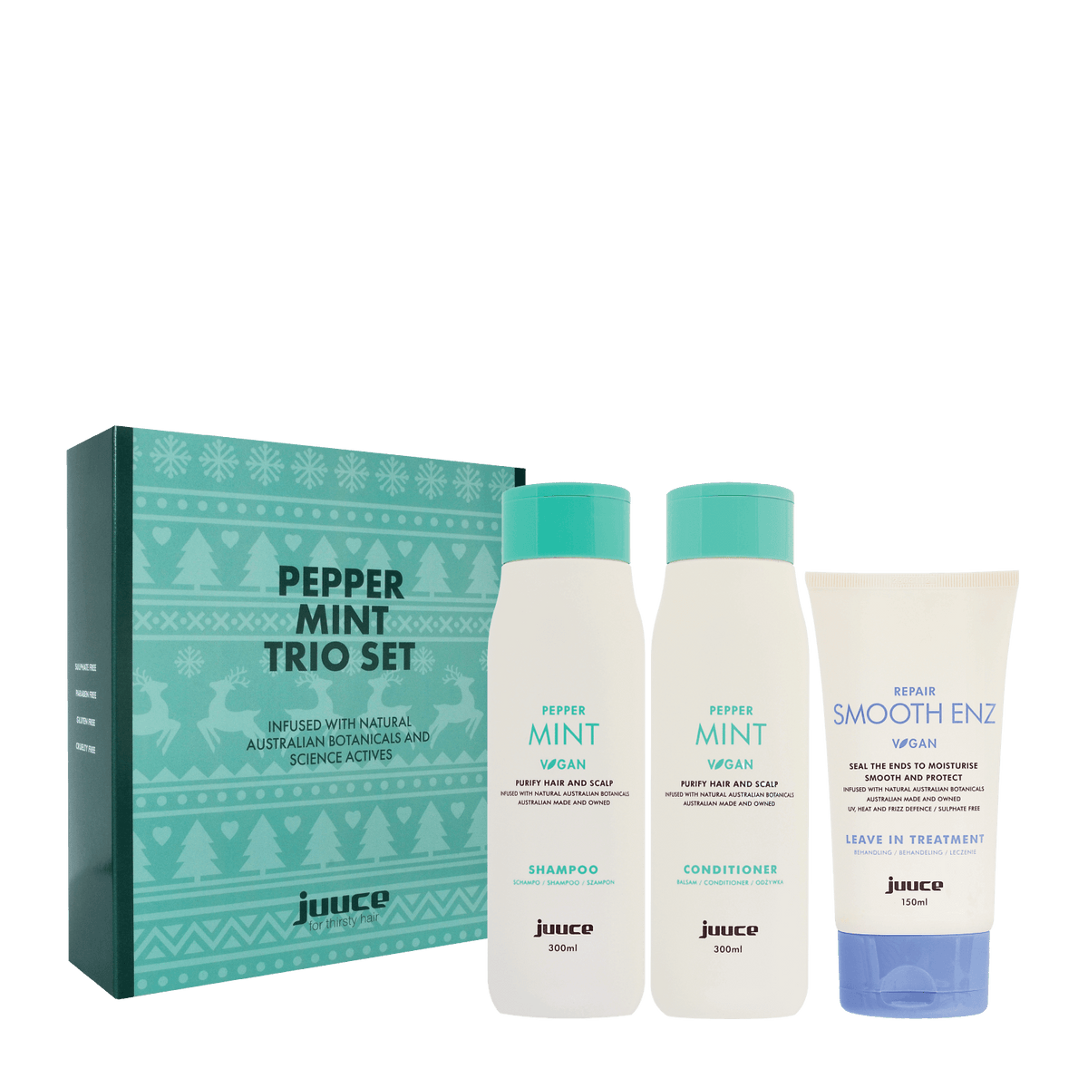 JUUCE Peppermint + Smooth Enz Trio to invigorate scalp for healthier and cleaner hair