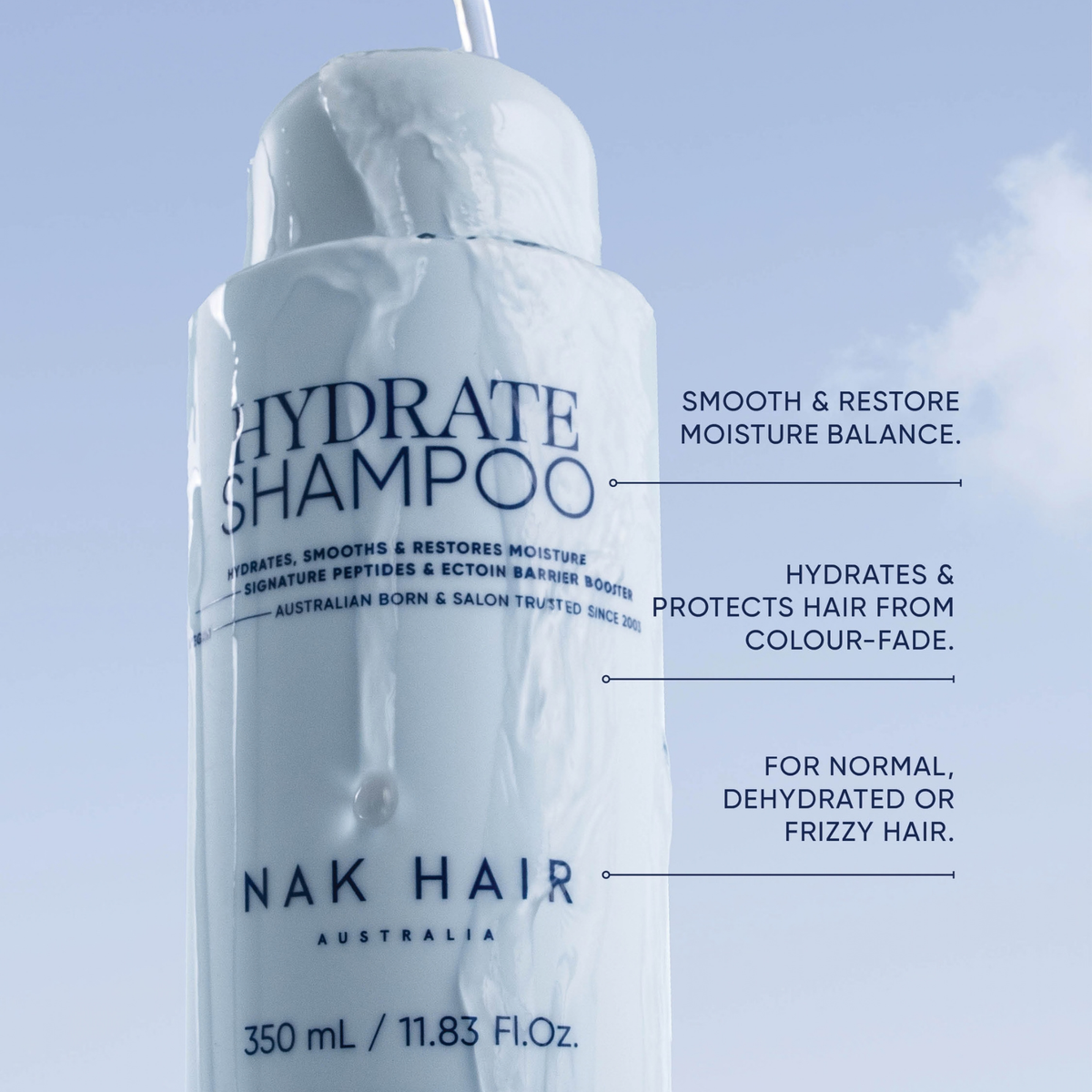 Nak Signature Hydrate Trio to smooth and restore moisture balance of hair