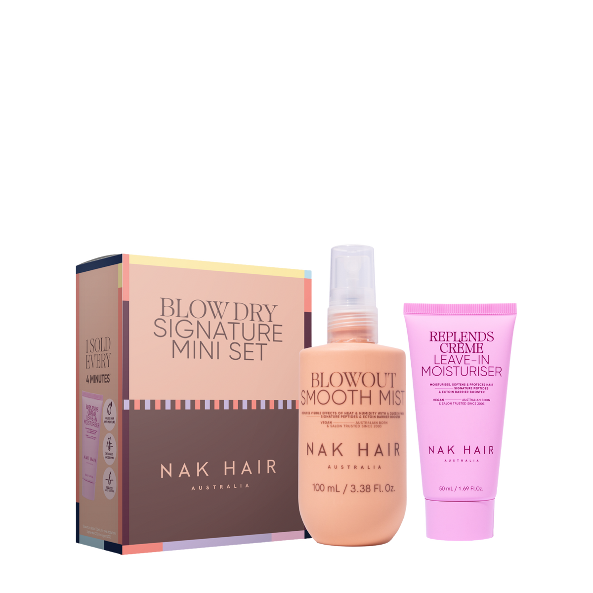 Nak Signature Hero Mini Duo to smooth and protect hair during styling