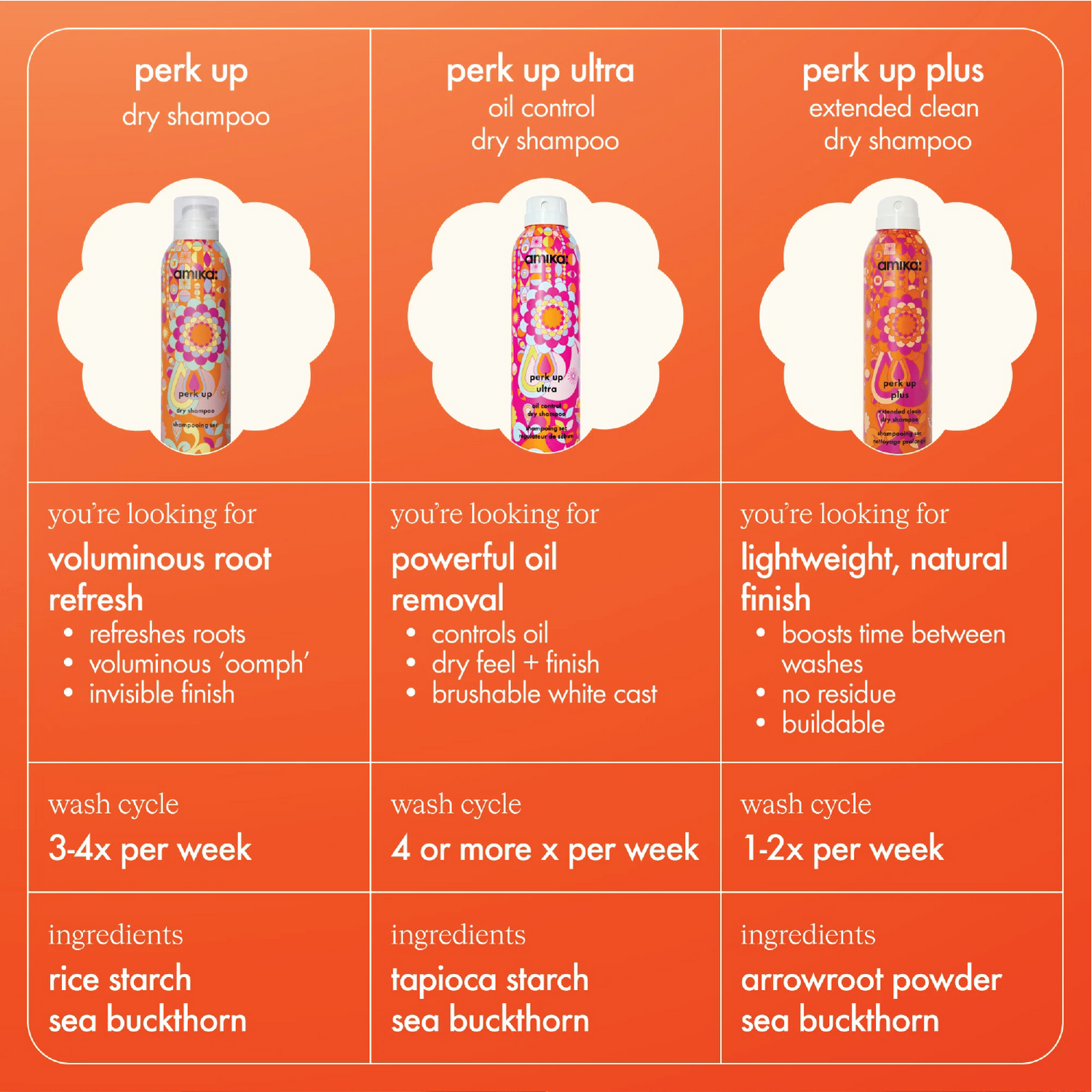 Amika Perk Up Oil Control Dry Shampoo 250ml