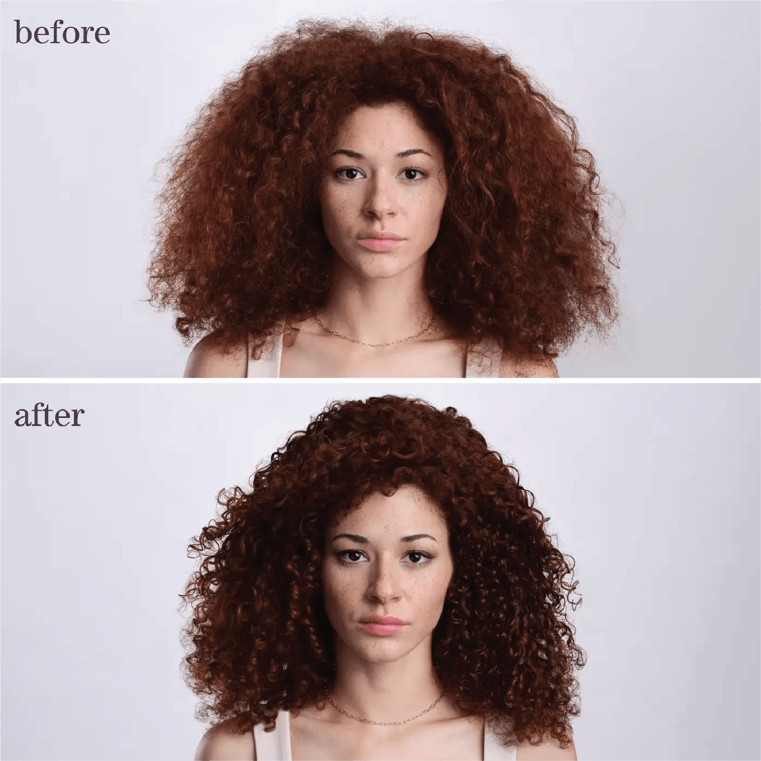 Pureology Smooth Gloss Mask before and after for curly hair