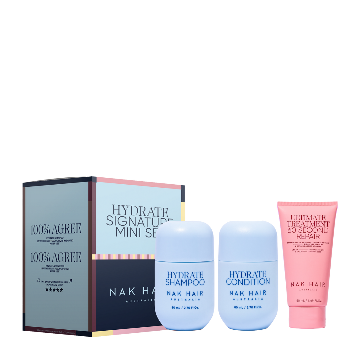 Nak Signature Hydrate Travel Trio to hydrate dehydrated hair
