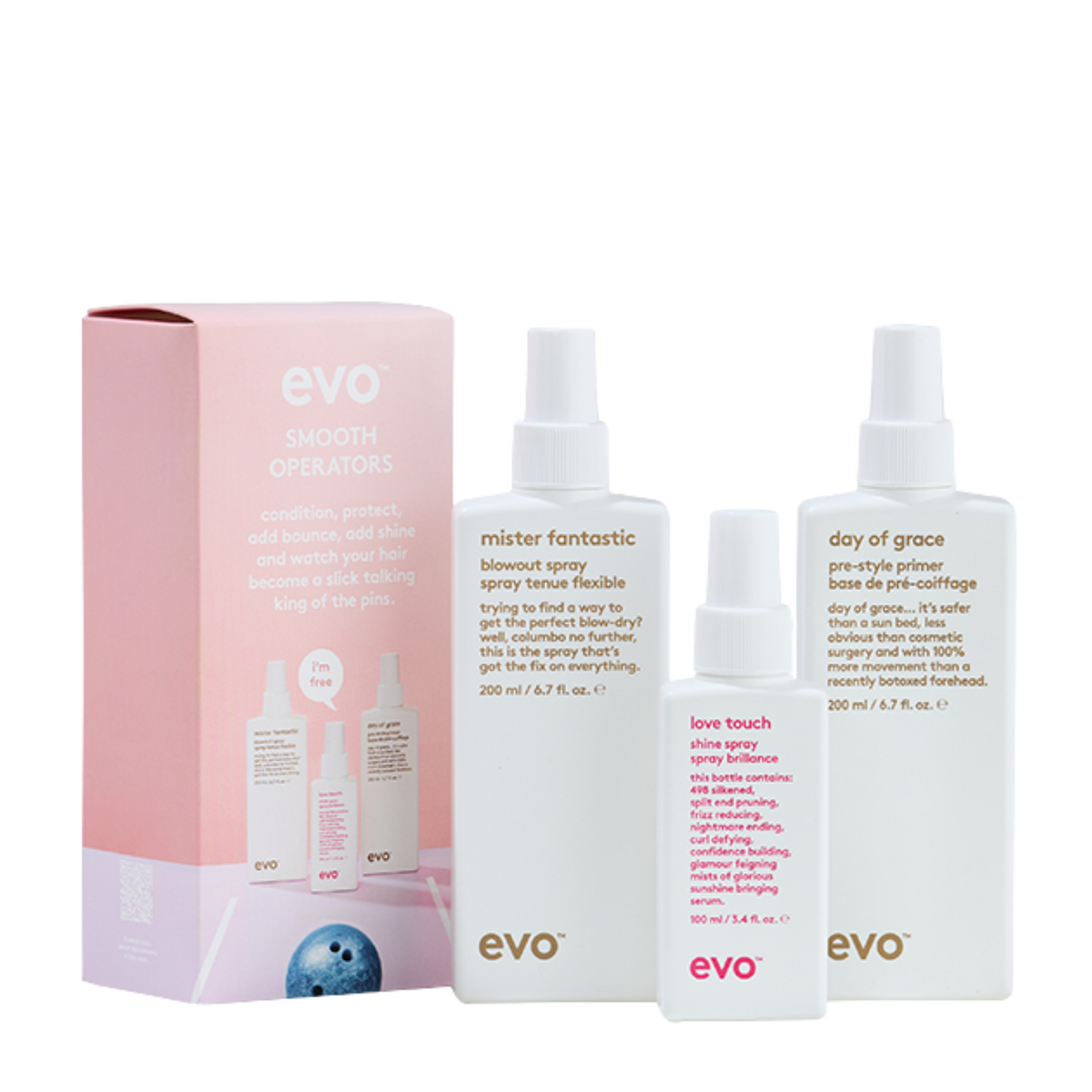 Evo Smooth Operators Gift Pack to smooth and improve hair styling