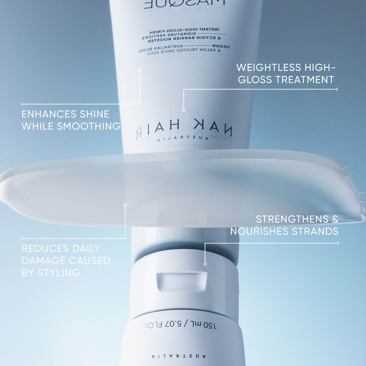 Nak Signature Platinum Blonde Trio with mask to enhance shine while smoothing