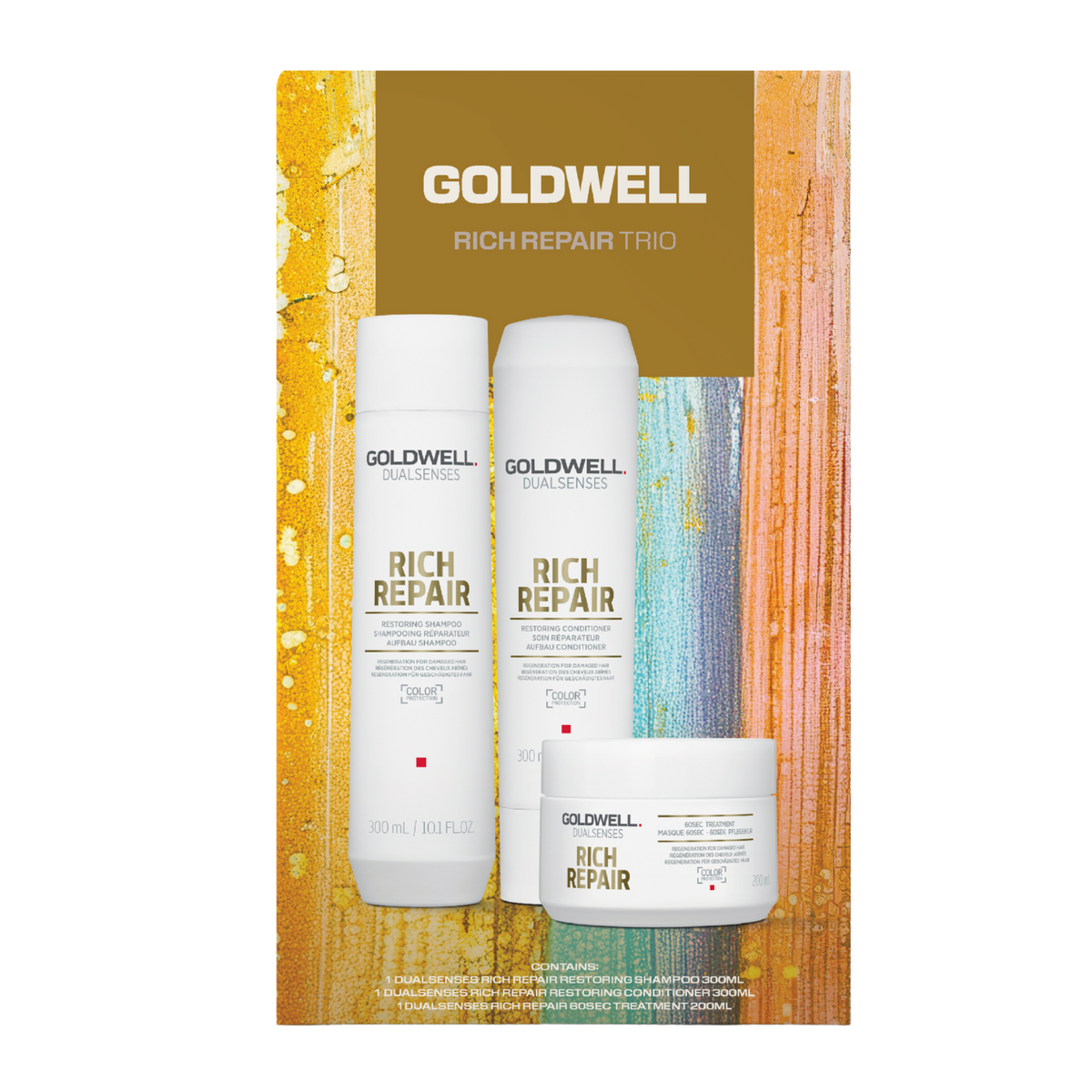 Goldwell Dualsenses Rich Repair Trio to repair hair and protect from colour-fade out