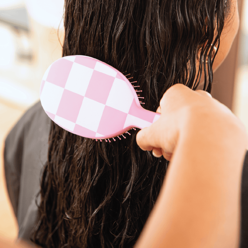 Framar Checked Out Pink Detangle Brush Limited Edition