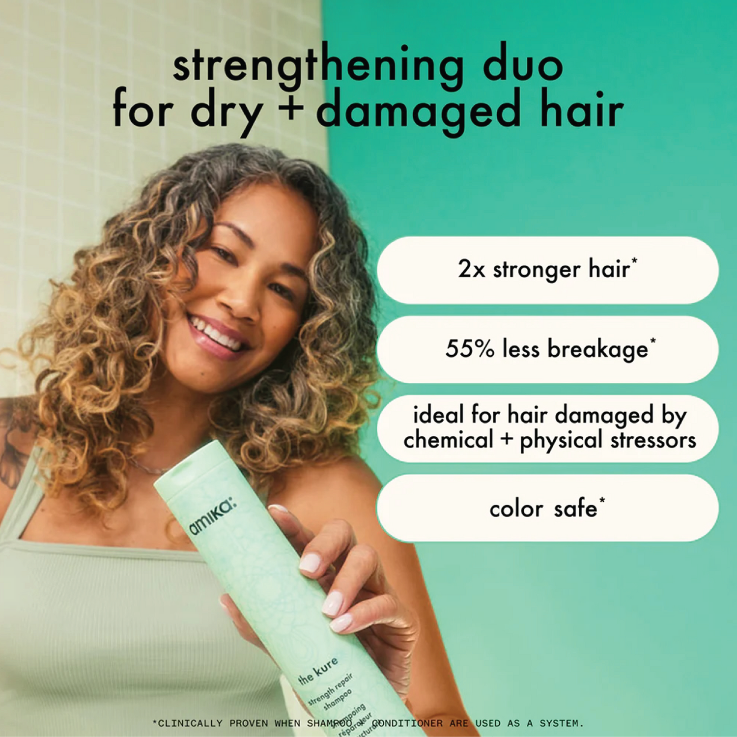 Amika The Kure Strength Repair Shampoo 275ml