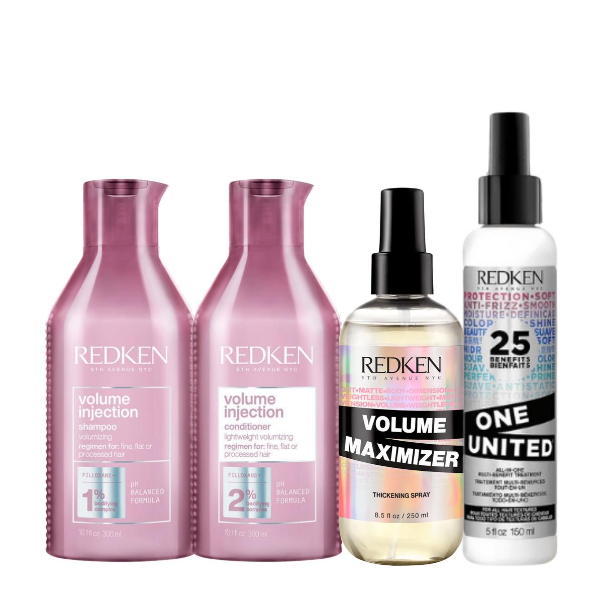 Redken Volume Injection 4-Piece Routine to give fine or flat hair a volume boost