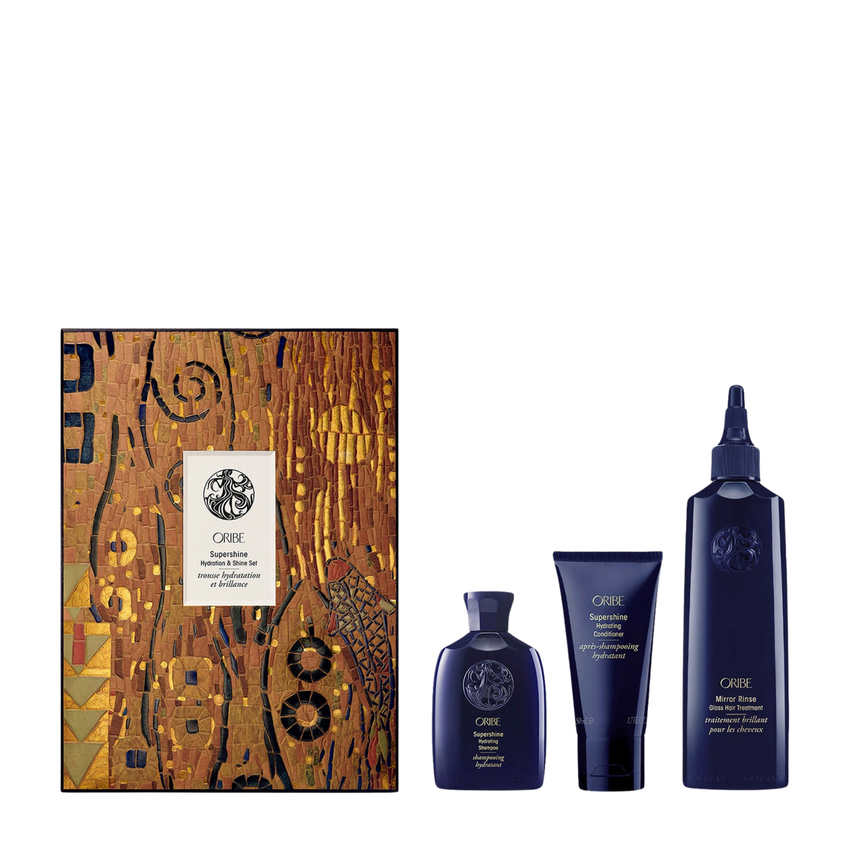 Oribe Supershine Hydration & Shine Trio to hydrate and smooth dull strands