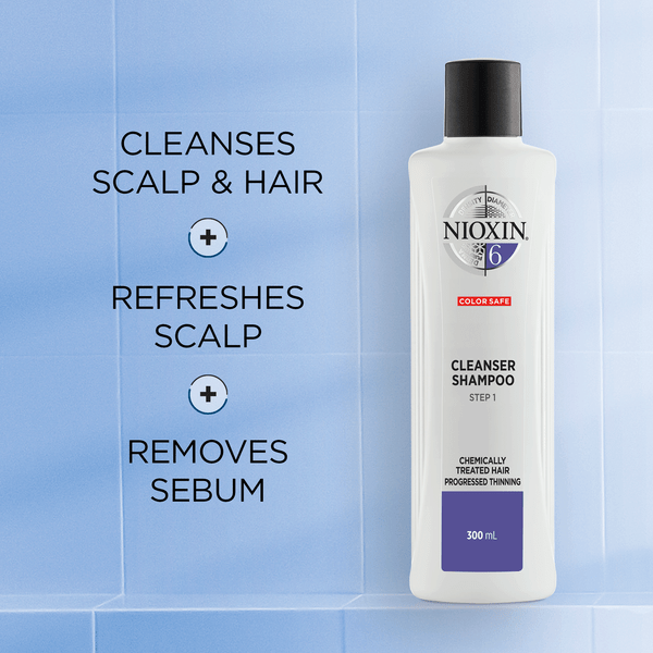 Nioxin System 6 Cleanser Shampoo 1 Litre For Chemically Treated Hair With Progressed Thinning