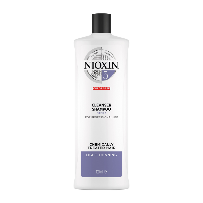 Nioxin System 5 Cleanser Shampoo 1 Litre For Chemically Treated Hair With Light Thinning