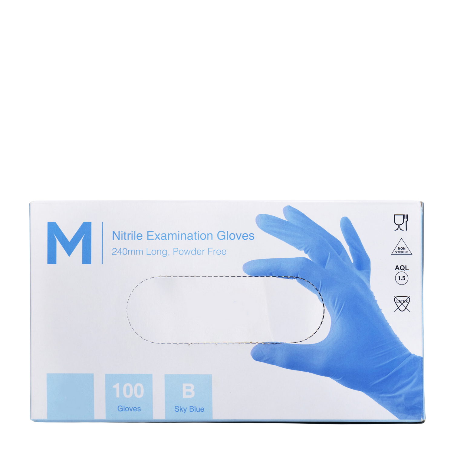 Nitrile Gloves Powder Free - Medium 100pk