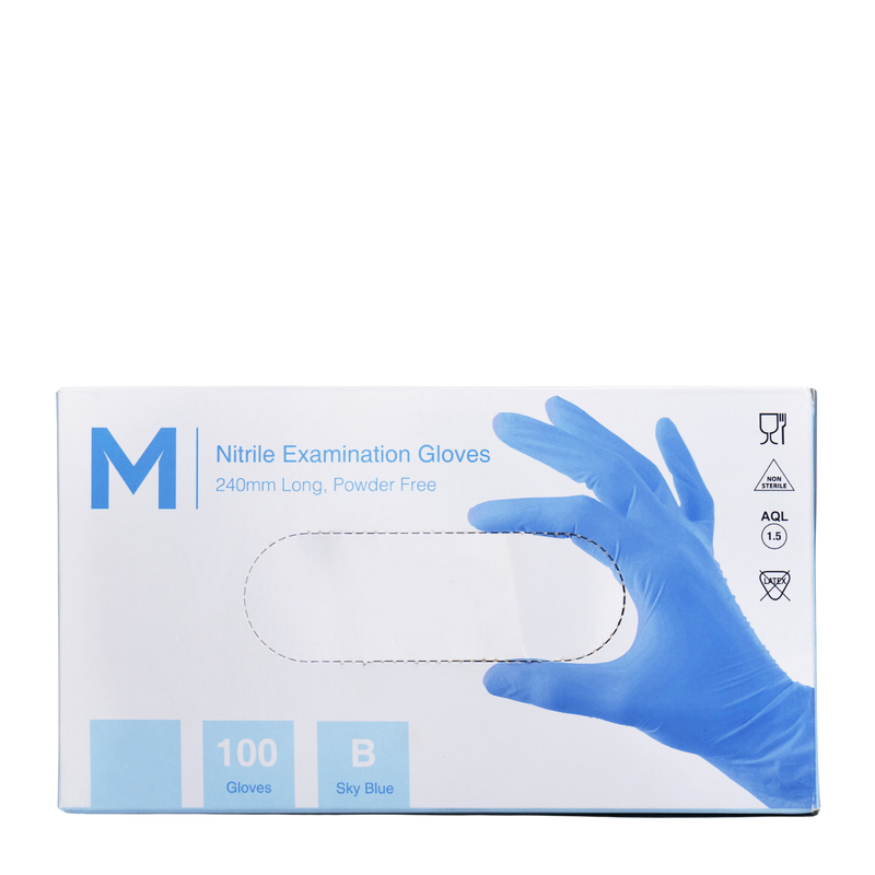 Nitrile Gloves Powder Free - Medium 100pk