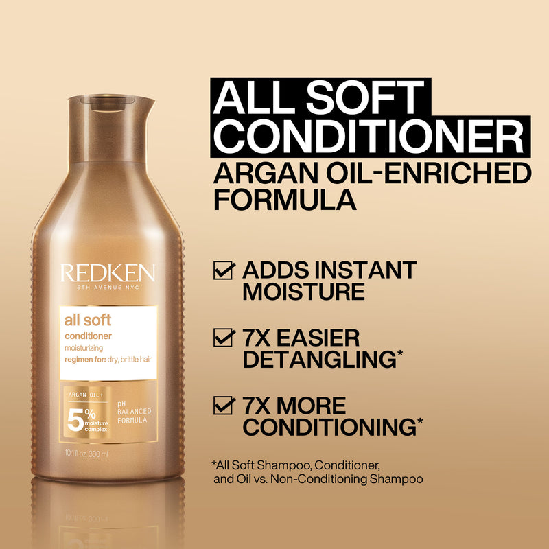 Redken All Soft Conditioner For Dry, Brittle Hair 300ml