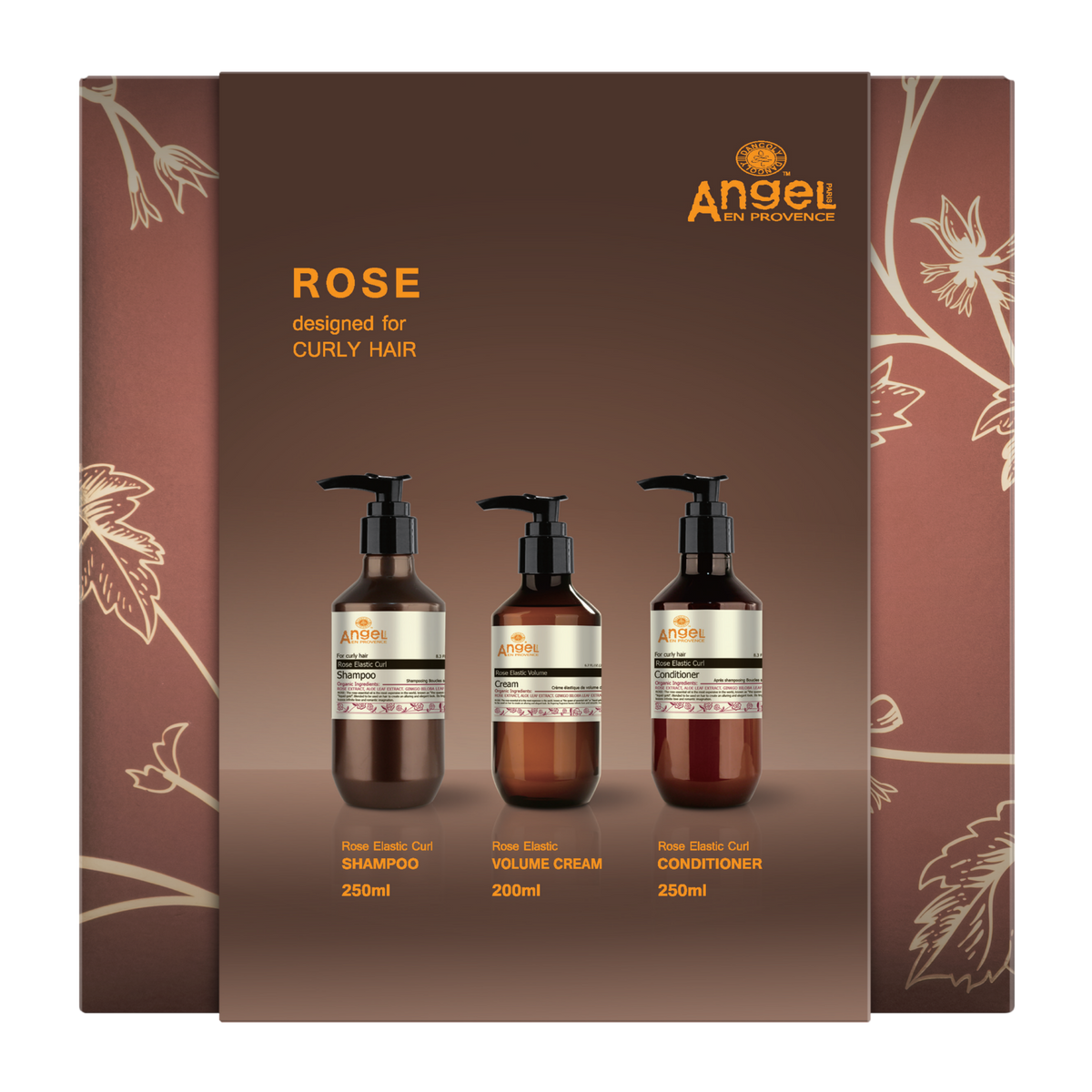 Angel En Provence Rose Curl Trio Gift Pack to enhance curl definition