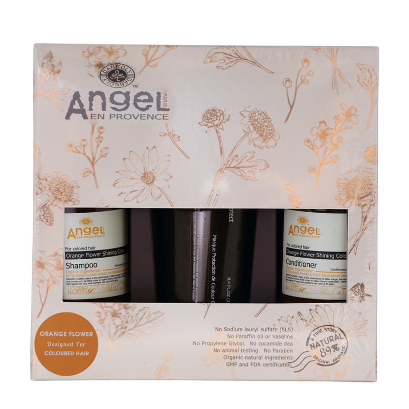 Angel En Provence Orange Flower Shining Colour Trio with Orange Flower Hair Mask Gift Pack