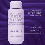Nak Signature Platinum Blonde Trio to neutralise unwanted yellow and gold tones