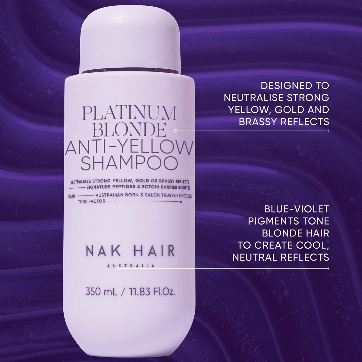 Nak Signature Platinum Blonde Trio to neutralise unwanted yellow and gold tones