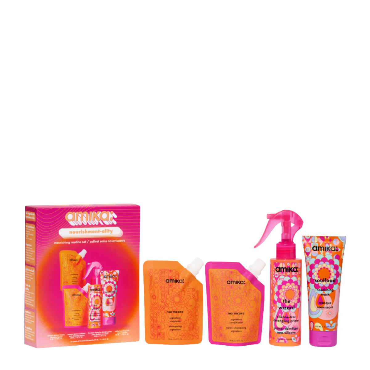 Amika Nourishment-ality Gift Pack to provide nourishment, shine and manageability to hair