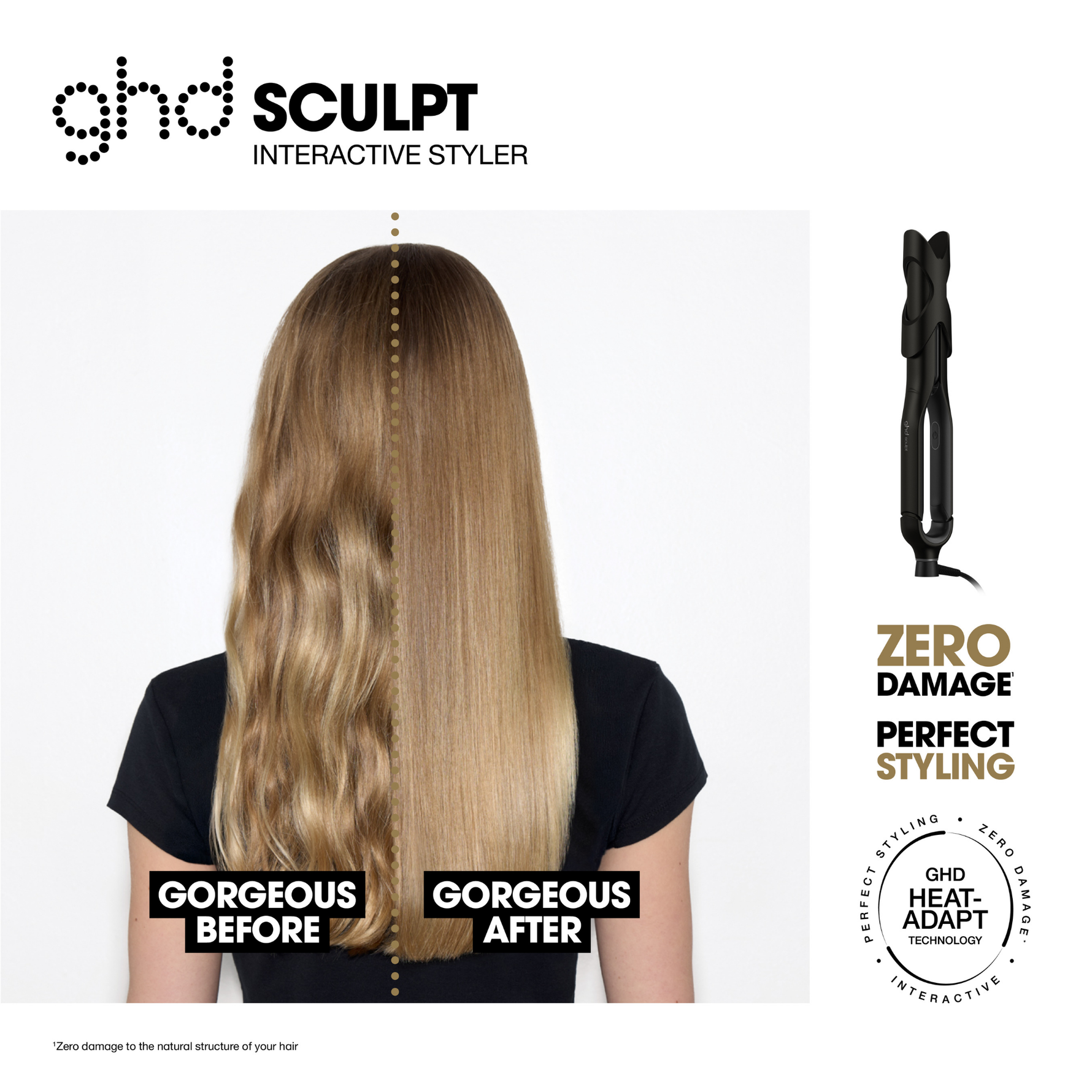 ghd sculpt interactive styler in black for perfect hair styling