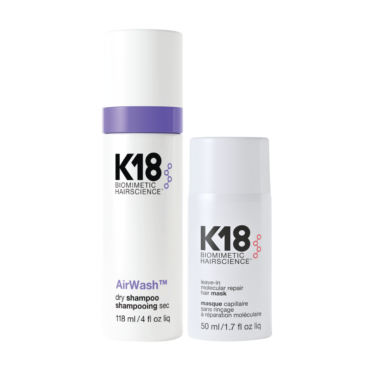K18 Molecular Repair Mask & Refresh Styling Duo to repair and refresh hair