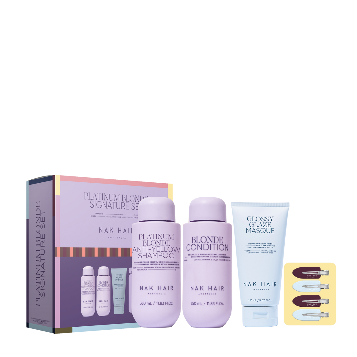 Nak Signature Platinum Blonde Trio to keep blonde hair looking and feeling lush