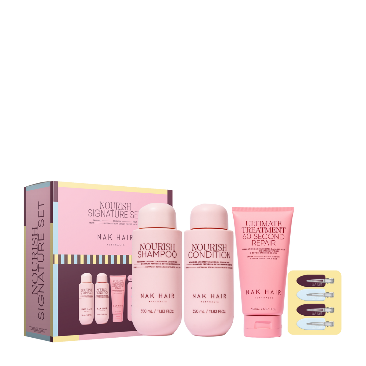 Nak Signature Nourish Trio to deeply nourish dry and damaged hair