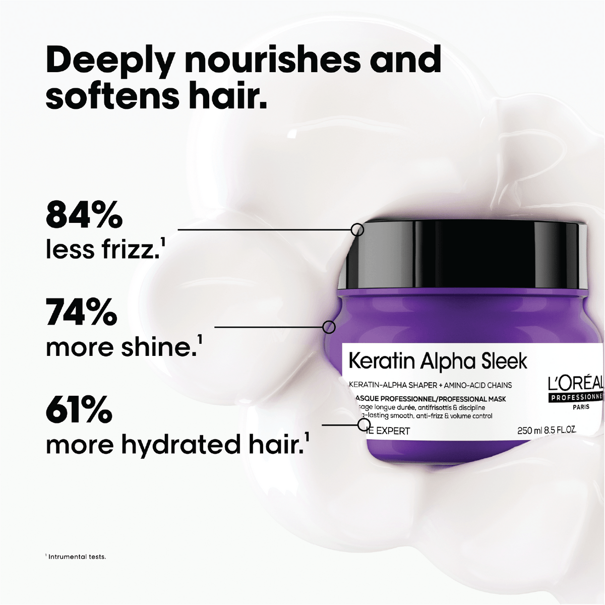 L'Oreal Professional Keratin Alpha Sleek Mask for long-lasting smoothness