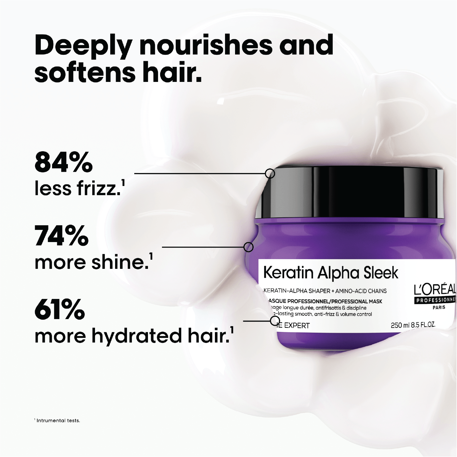 L'Oreal Professional Keratin Alpha Sleek Mask for long-lasting smoothness