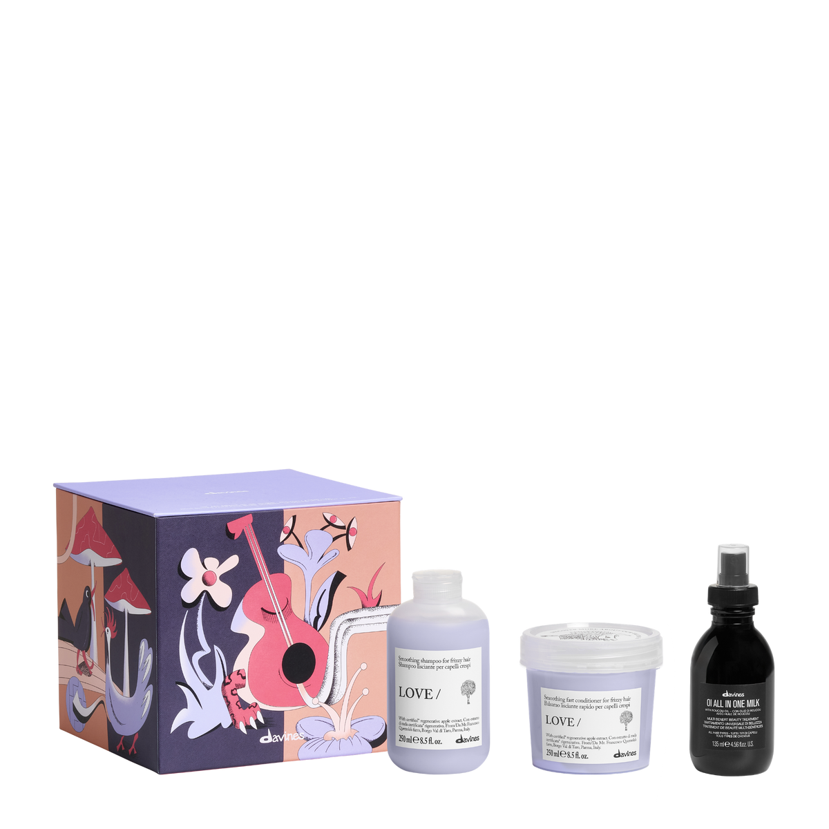 Davines Love Smooth Trio to gently cleanse and smooth frizzy hair 