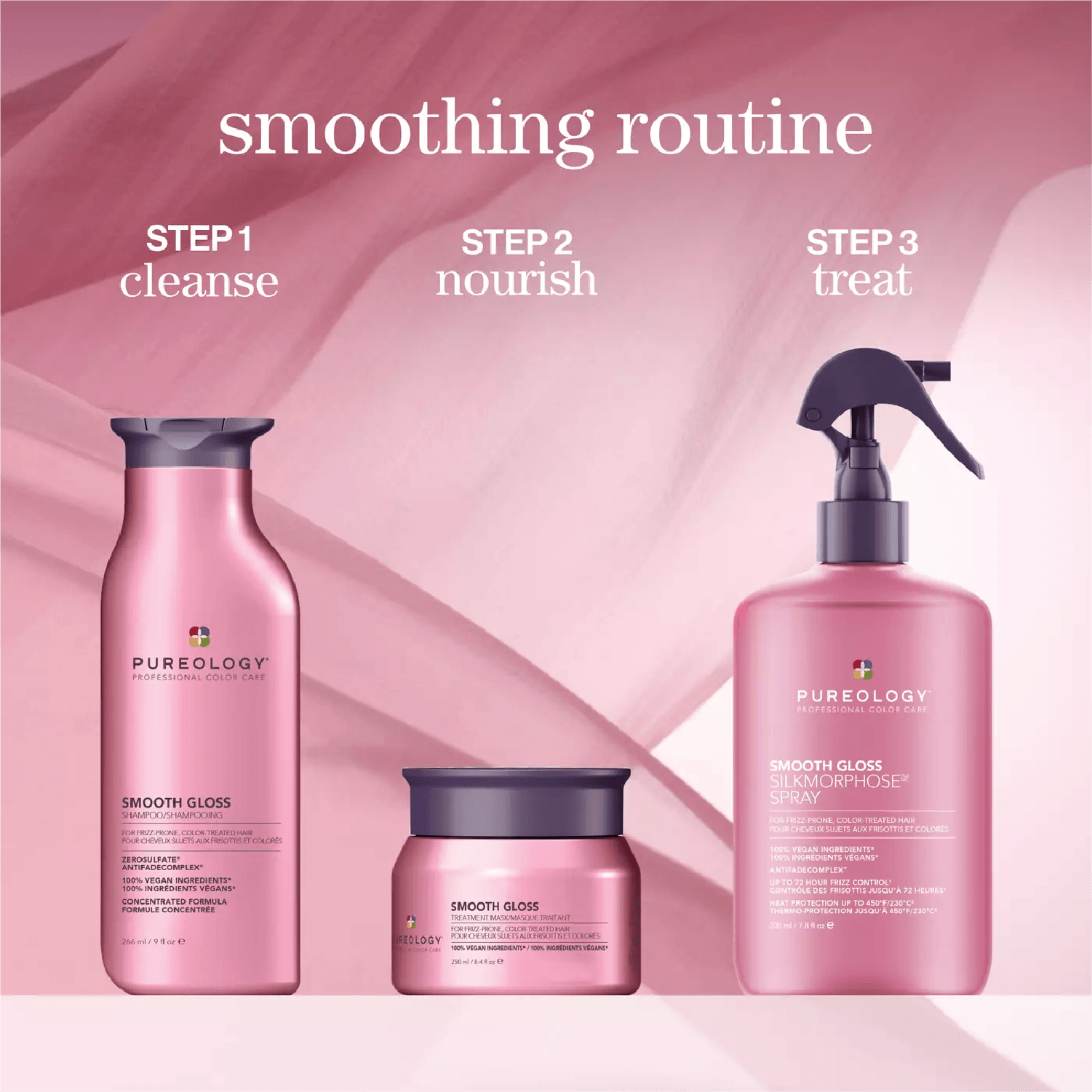 Pureology Smooth Gloss Shampoo for a smoothing routine