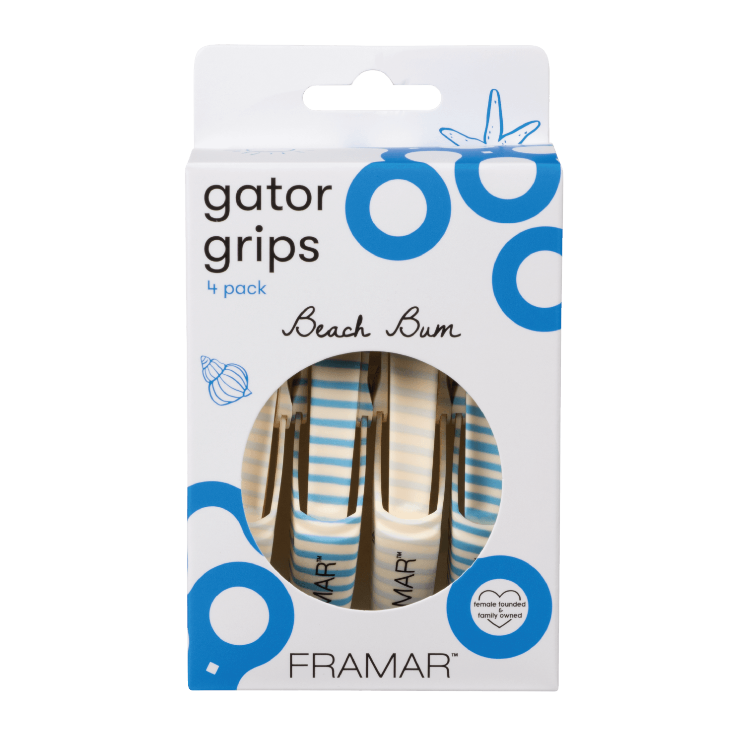Framar Beach Bum Gator Grips for perfect sectioning of hair during service
