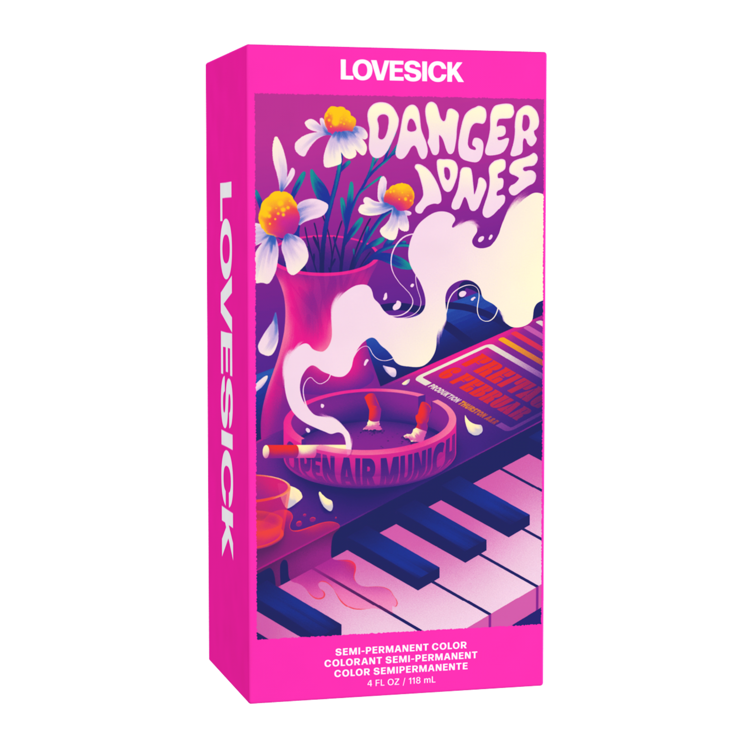 Danger Jones Semi-Permanent Colour - Lovesick (Neon Pink) 118ml