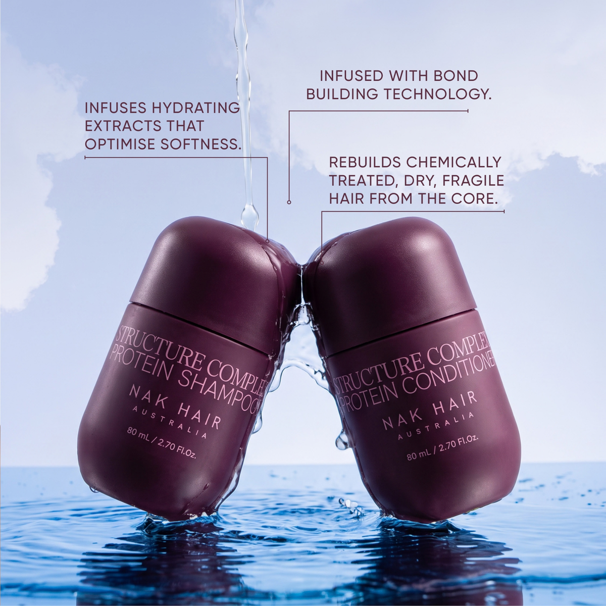 Nak Signature Structure Complex Travel Trio to rebuild chemically treated, dry and fragile hair
