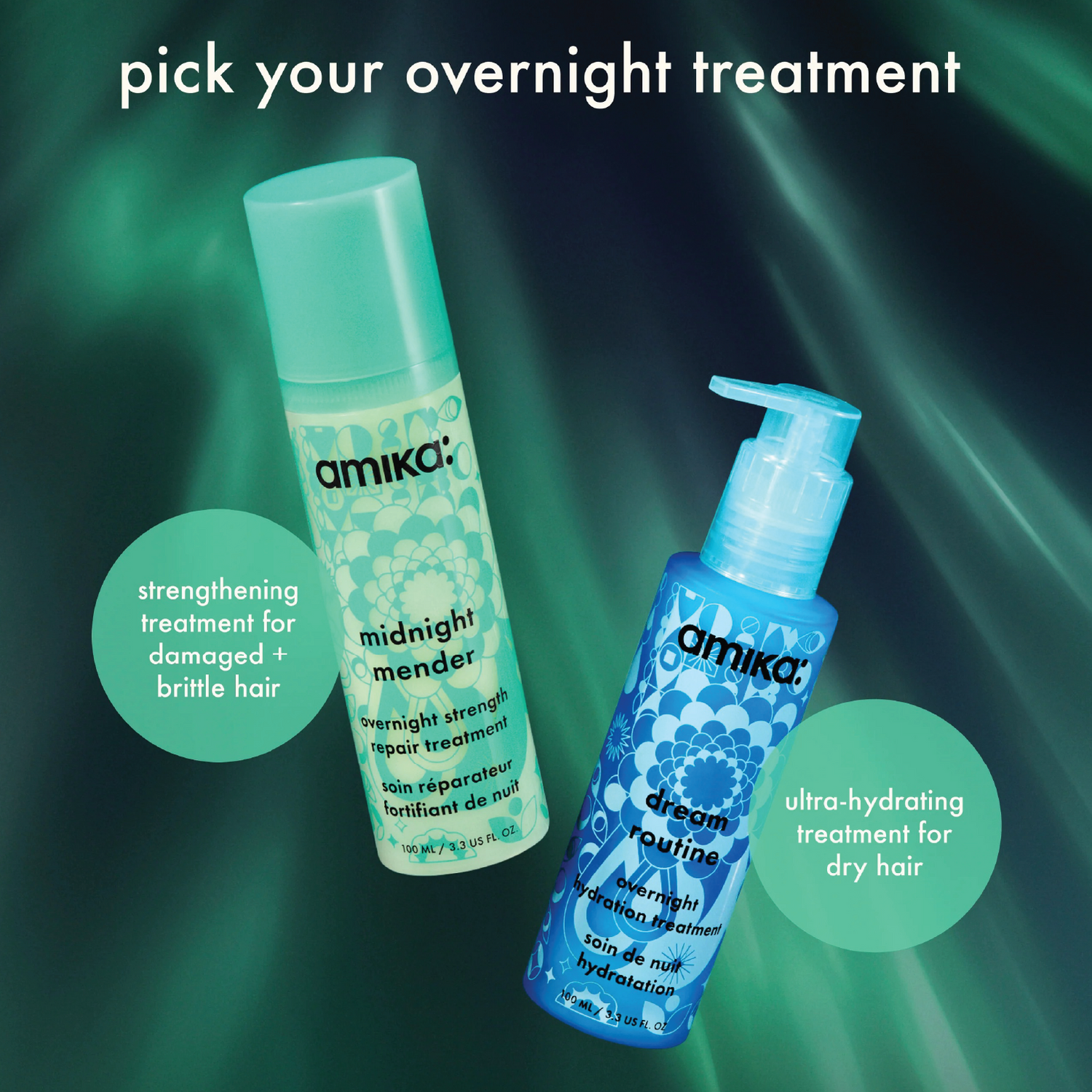 Amika Midnight Mender O/Night Strength Repair Treatment 100ml