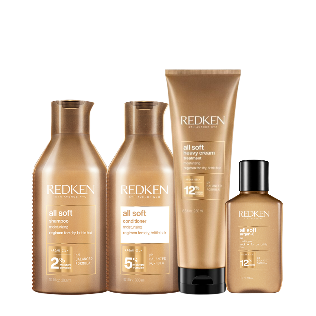 Redken All Soft 4-Piece Routine to transform dry, brittle and damaged hair