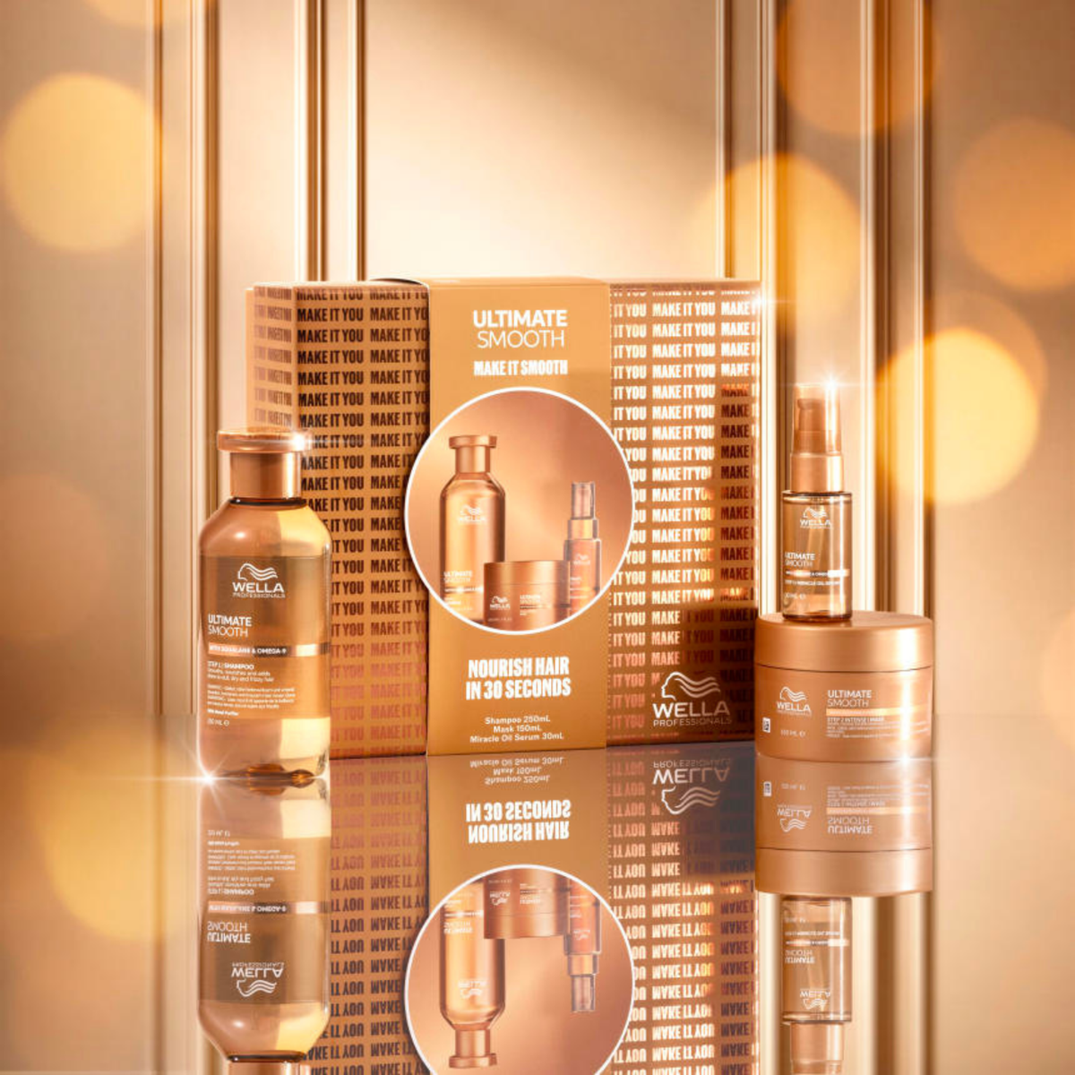 Wella Ultimate Smooth Trio Gift Pack to nourish and add shine to hair